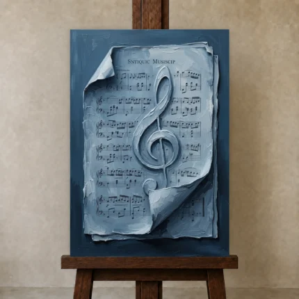 Premium Wall Art Dikey Html Edition – MUSIC2806139 displayed on a studio easel