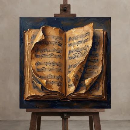 Premium Wall Art Kare Html Edition – MUSIC2806142 displayed on a studio easel