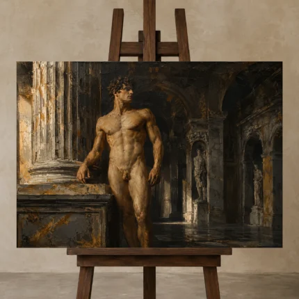 Premium Wall Art Yatay Html Edition – NUDE0826070 displayed on a studio easel