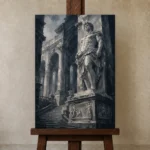 Premium Wall Art Dikey Html Edition – NUDE0826075 displayed on a studio easel