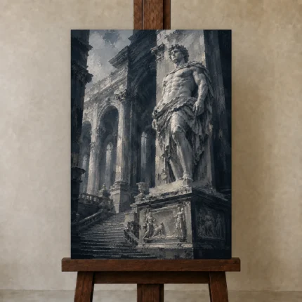 Premium Wall Art Dikey Html Edition – NUDE0826075 displayed on a studio easel