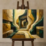 Premium Wall Art Yatay Html Edition – OFFICEWALL2806011 displayed on a studio easel