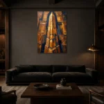 Premium Wall Art Dikey Html Edition – OFFICEWALL2806015 shown in a warm modern interior