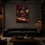 Premium Wall Art Dikey Html Edition – OFFICEWALL2806022 shown in a warm modern interior