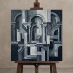 Premium Wall Art Kare Html Edition – OFFICEWALL2806025 displayed on a studio easel