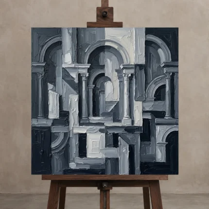 Premium Wall Art Kare Html Edition – OFFICEWALL2806025 displayed on a studio easel
