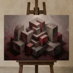Premium Wall Art Yatay Html Edition – OFFICEWALL2806048 displayed on a studio easel