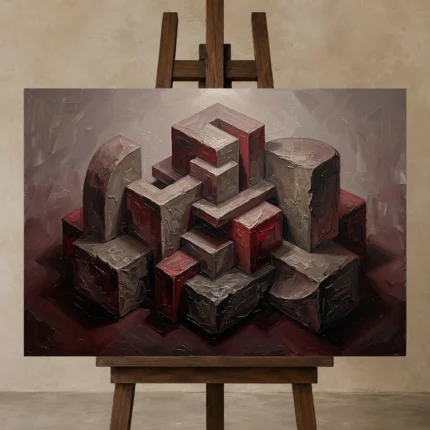 Premium Wall Art Yatay Html Edition – OFFICEWALL2806048 displayed on a studio easel