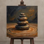 Premium Wall Art Kare Html Edition – OFFICEWALL2806070 displayed on a studio easel