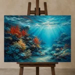 Premium Wall Art Yatay Html Edition – OFFICEWALL2806093 displayed on a studio easel