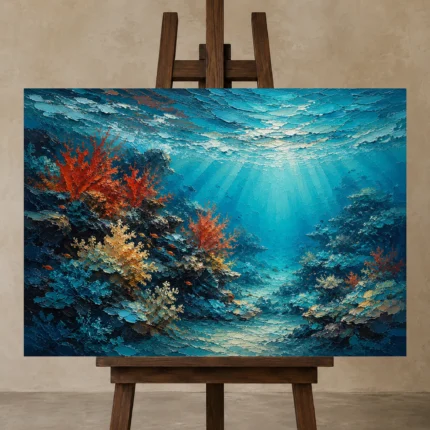 Premium Wall Art Yatay Html Edition – OFFICEWALL2806093 displayed on a studio easel