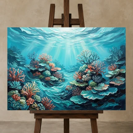 Premium Wall Art Yatay Html Edition – SEEWALL2606003 displayed on a studio easel