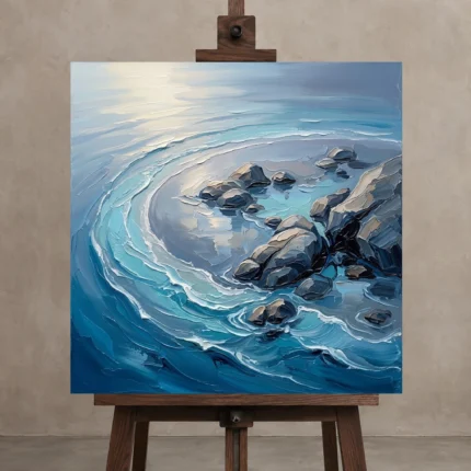 Premium Wall Art Kare Html Edition – SEEWALL2606007 displayed on a studio easel