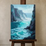 Premium Wall Art Dikey Html Edition – SEEWALL2606022 displayed on a studio easel