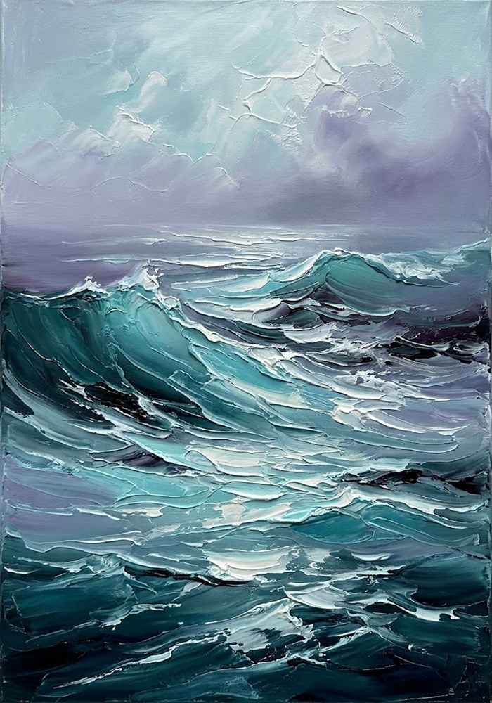Arctic Passage Blue Coastal Wall Art Glacier & Plum Art Print