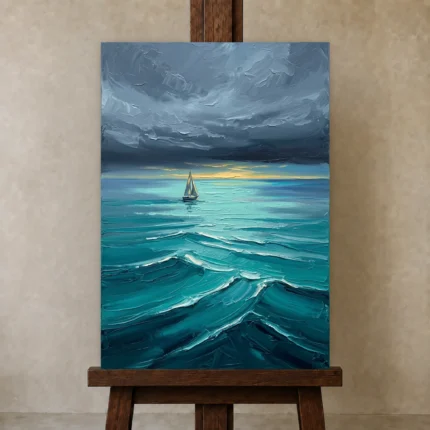 Premium Wall Art Dikey Html Edition – SEEWALL2606033 displayed on a studio easel