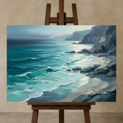 Premium Wall Art Yatay Html Edition – SEEWALL2606037 displayed on a studio easel