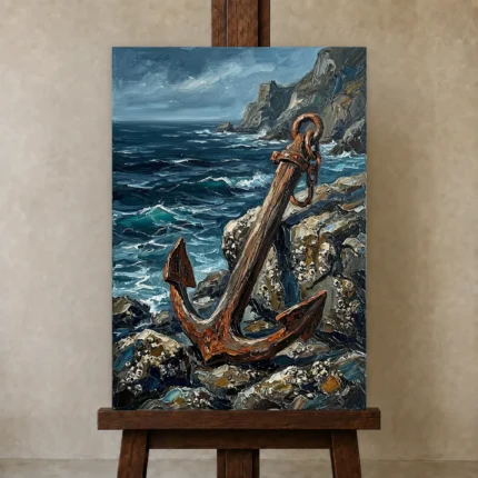 Premium Wall Art Dikey Html Edition – SEEWALL2606060 displayed on a studio easel