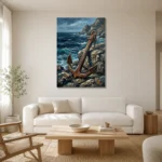 Premium Wall Art Dikey Html Edition – SEEWALL2606060 styled in a refined neutral interior