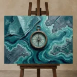 Premium Wall Art Yatay Html Edition – SEEWALL2606066 displayed on a studio easel