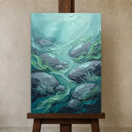 Premium Wall Art Dikey Html Edition – SEEWALL2606086 displayed on a studio easel