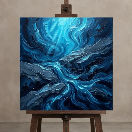 Premium Wall Art Kare Html Edition – SEEWALL2606090 displayed on a studio easel