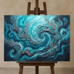 Premium Wall Art Yatay Html Edition – SEEWALL2606092 displayed on a studio easel