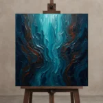 Premium Wall Art Kare Html Edition – SEEWALL2606099 displayed on a studio easel