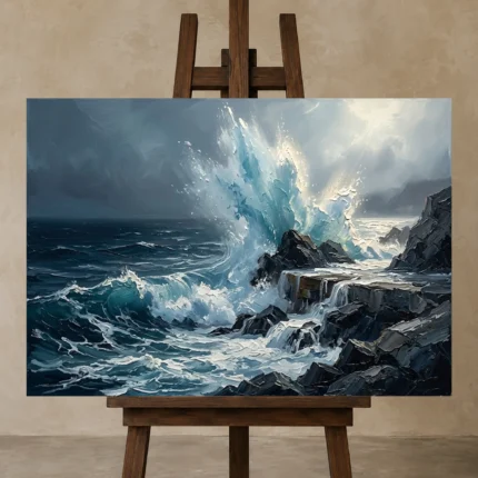 Premium Wall Art Yatay Html Edition – SEEWALL2606129 displayed on a studio easel
