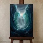 Premium Wall Art Dikey Html Edition – SEEWALL2606141 displayed on a studio easel