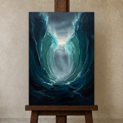 Premium Wall Art Dikey Html Edition – SEEWALL2606141 displayed on a studio easel