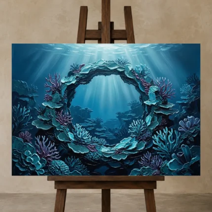 Premium Wall Art Yatay Html Edition – UNDERWATER2806012 displayed on a studio easel