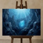 Premium Wall Art Yatay Html Edition – UNDERWATER2806019 displayed on a studio easel
