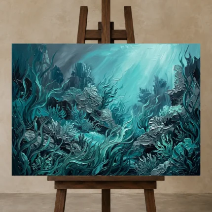 Premium Wall Art Yatay Html Edition – UNDERWATER2806030 displayed on a studio easel