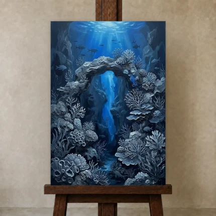 Premium Wall Art Dikey Html Edition – UNDERWATER2806033 displayed on a studio easel