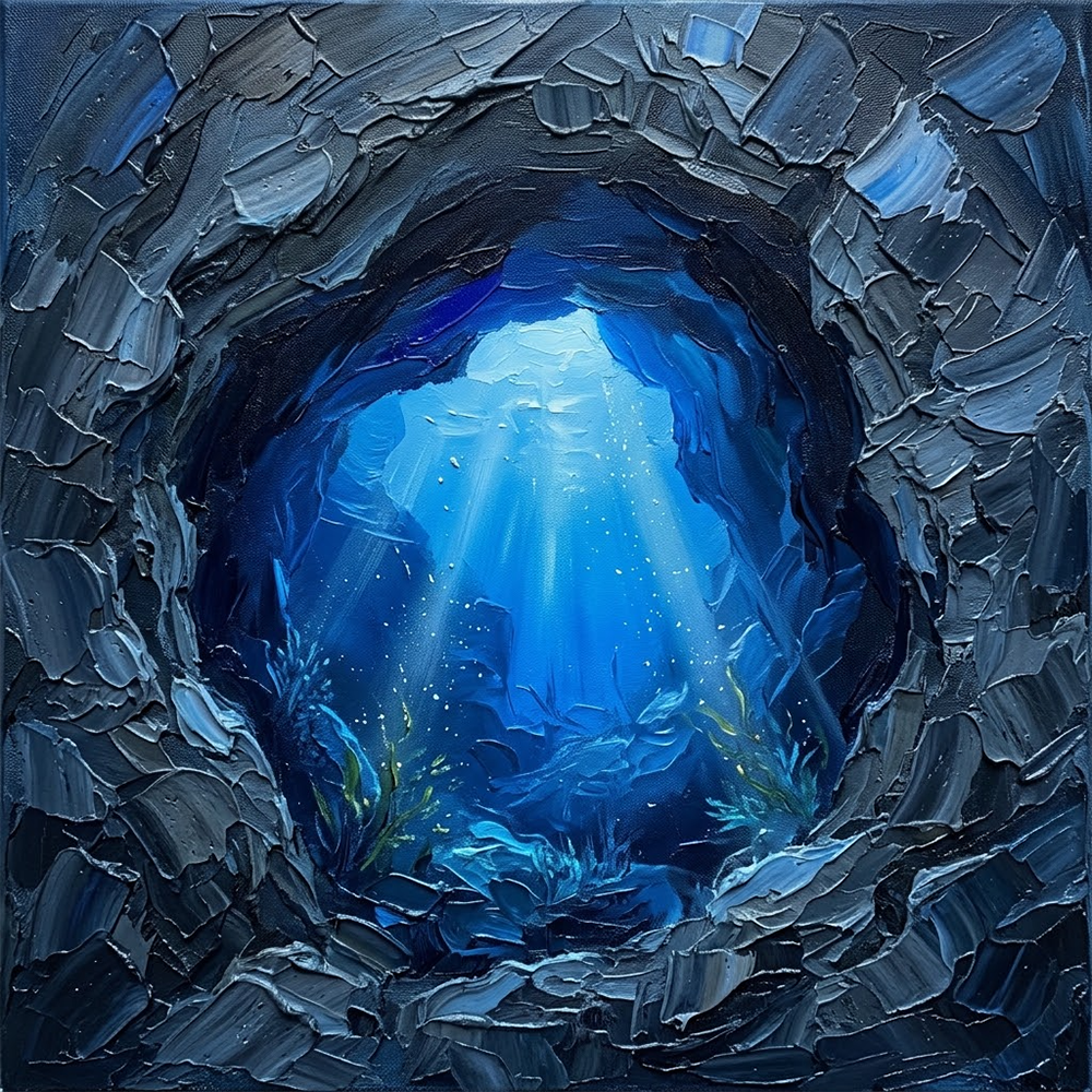 Azure Passage Underwater Photography Wall Art Cobalt Editorial Art Print