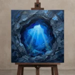 Premium Wall Art Kare Html Edition – UNDERWATER2806034 displayed on a studio easel