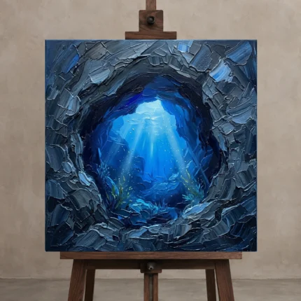 Premium Wall Art Kare Html Edition – UNDERWATER2806034 displayed on a studio easel