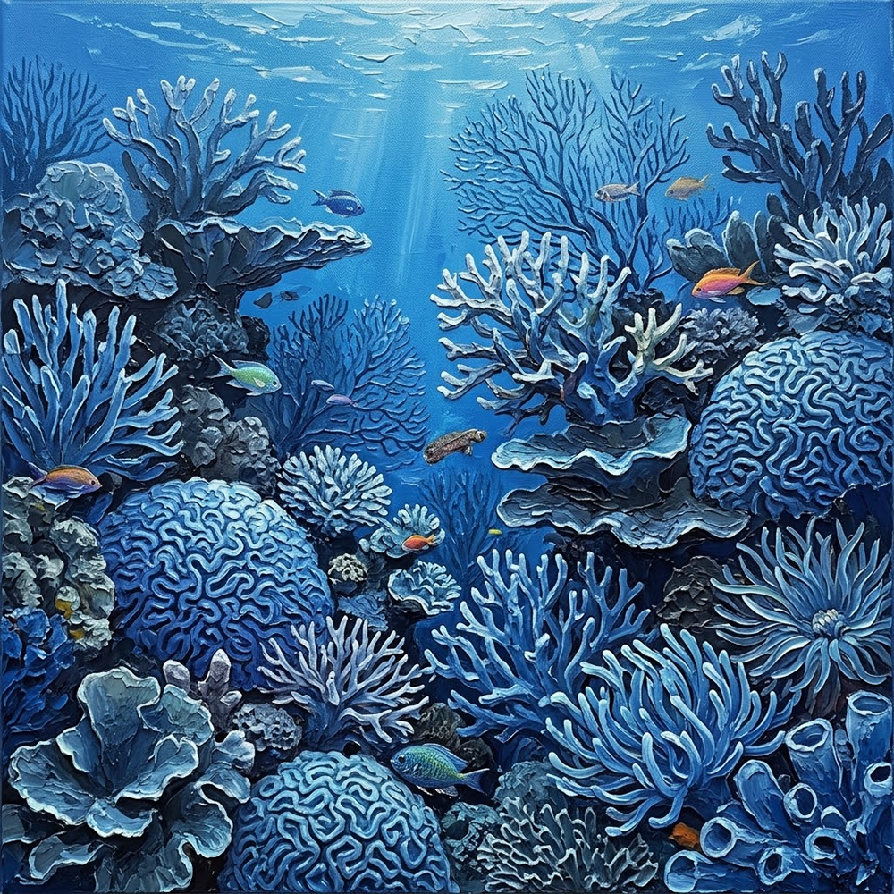 Coral Mirage Underwater Photography Wall Art Cobalt Editorial Art Print