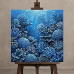 Premium Wall Art Kare Html Edition – UNDERWATER2806036 displayed on a studio easel