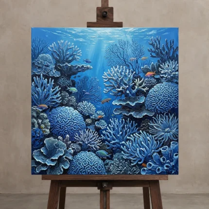 Premium Wall Art Kare Html Edition – UNDERWATER2806036 displayed on a studio easel