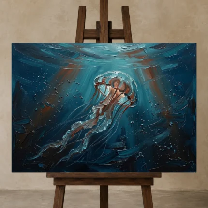 Premium Wall Art Yatay Html Edition – UNDERWATER2806038 displayed on a studio easel