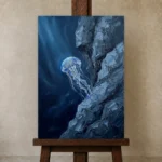 Premium Wall Art Dikey Html Edition – UNDERWATER2806051 displayed on a studio easel