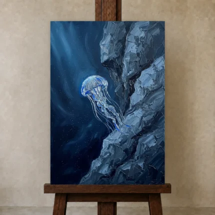 Premium Wall Art Dikey Html Edition – UNDERWATER2806051 displayed on a studio easel