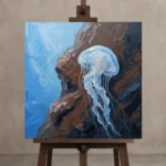 Premium Wall Art Kare Html Edition – UNDERWATER2806053 displayed on a studio easel