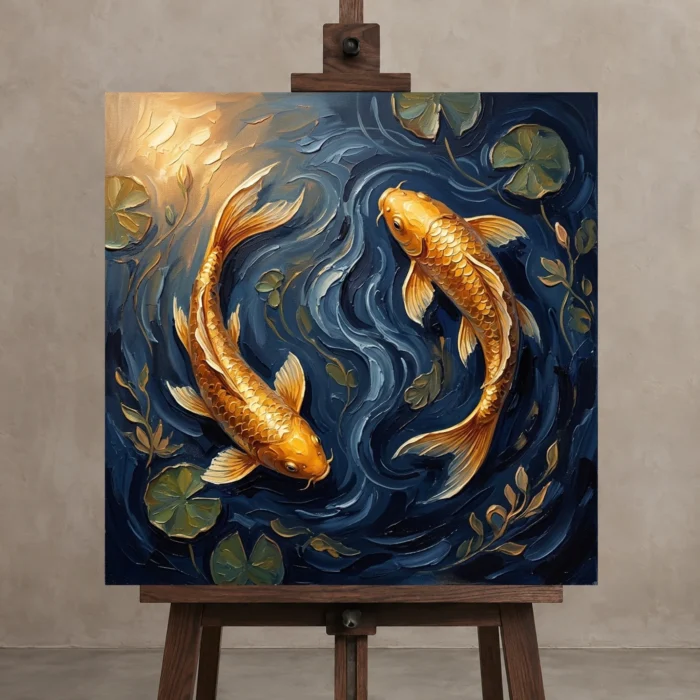 Premium Wall Art Kare Html Edition – UNDERWATER2806061 displayed on a studio easel