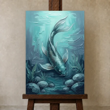 Premium Wall Art Dikey Html Edition – UNDERWATER2806067 displayed on a studio easel