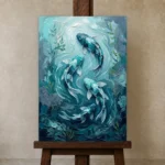 Premium Wall Art Dikey Html Edition – UNDERWATER2806069 displayed on a studio easel