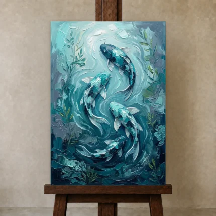 Premium Wall Art Dikey Html Edition – UNDERWATER2806069 displayed on a studio easel