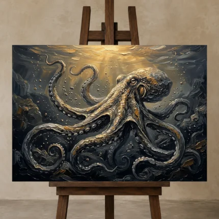 Premium Wall Art Yatay Html Edition – UNDERWATER2806082 displayed on a studio easel